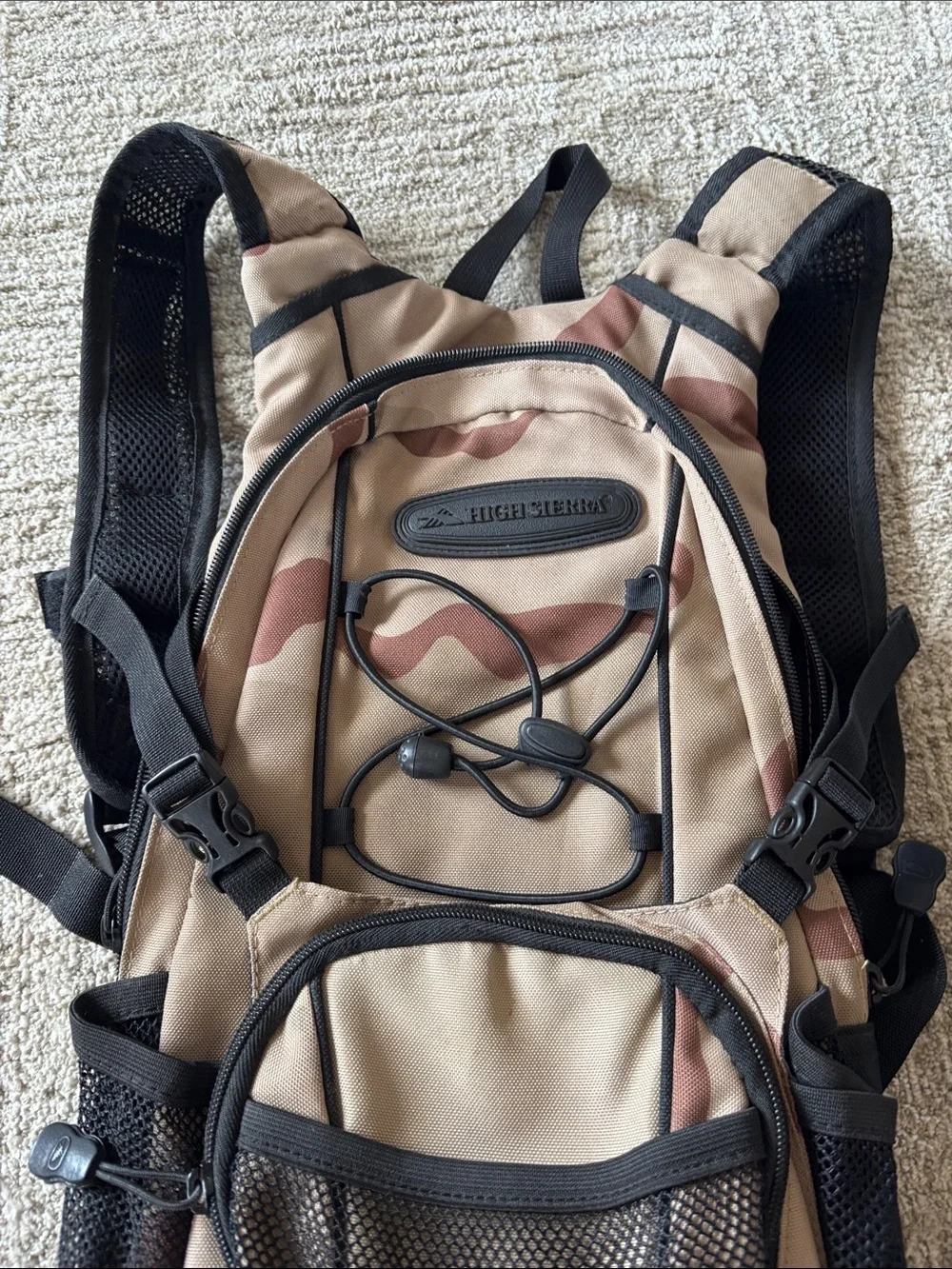 High Sierra Tan and Brown Camo Daypack Backpack